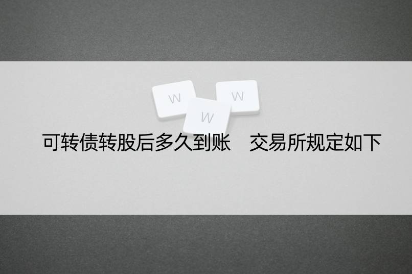 可转债转股后多久到账 交易所规定如下