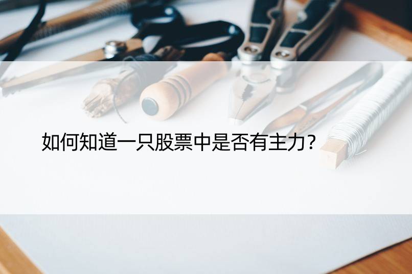 如何知道一只股票中是否有主力？