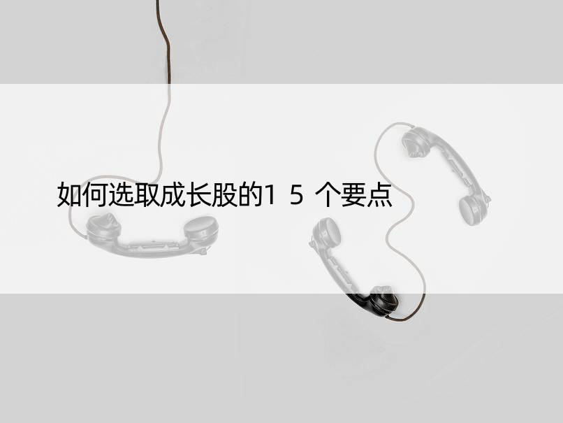 如何选取成长股的15个要点